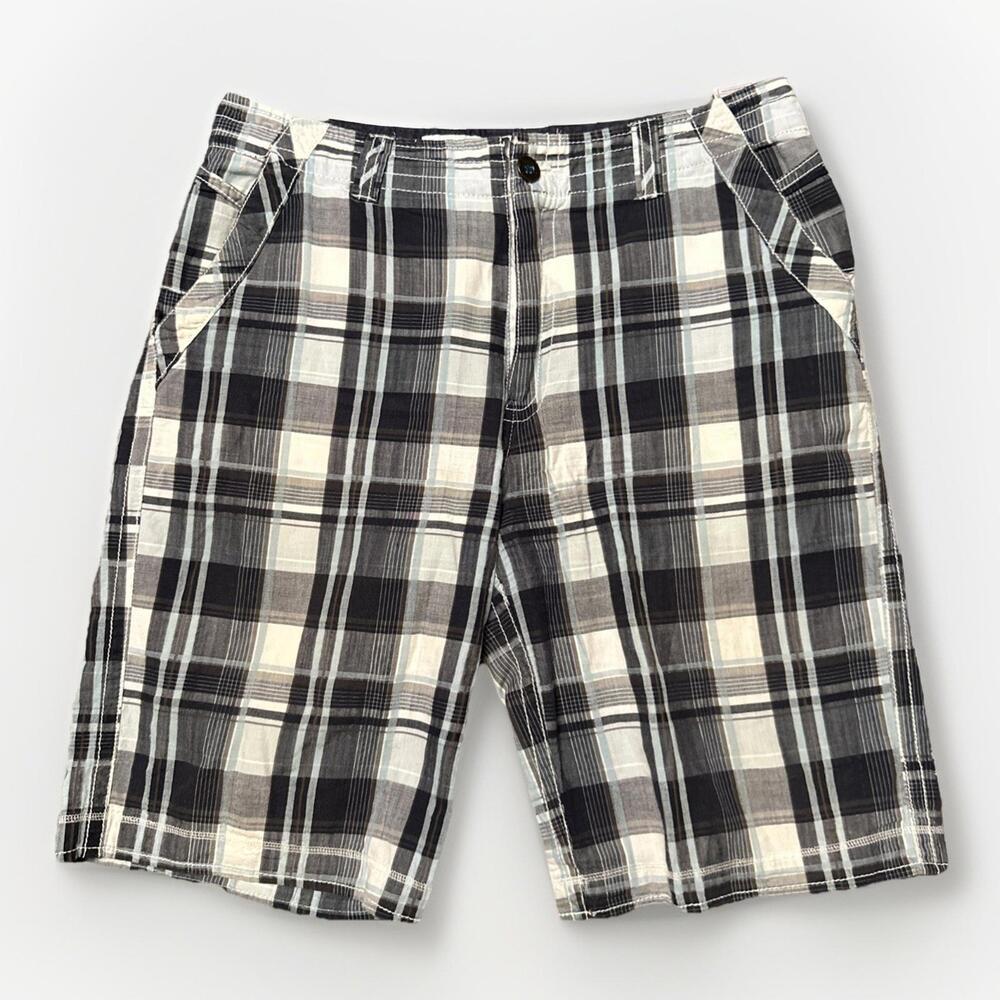 BKE Plaid Shorts Men’s Size 32 Flat‎ Front Casual Comfort Summer 34x11